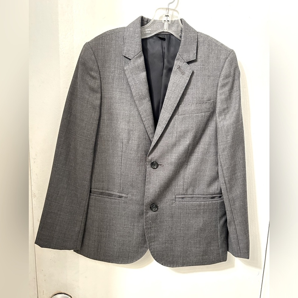 Boys J. Crew Slim Ludlow Suit Jacket and Pants, 100% Italian Wool. Gray, Size 7